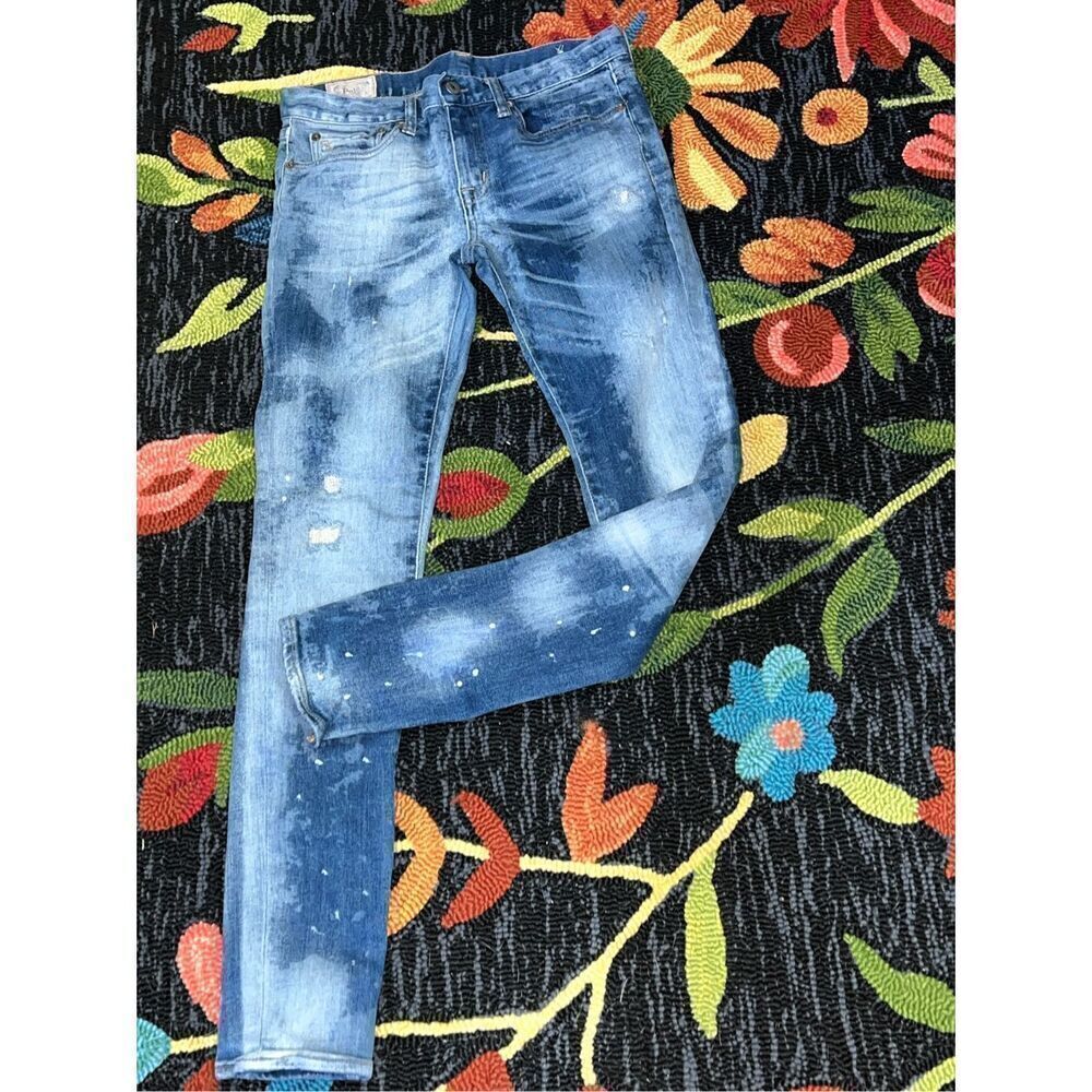 Polo Ralph Lauren Tompkins Skinny Stonewash Distressed Ankle Jeans Size 28